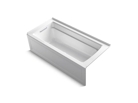 KOHLER K-1949-GHLAW-0 Archer 66" X 32" Alcove Heated Bubblemassage Air Bath With Bask Heated Surface, Left Drain In White