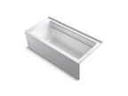 KOHLER K-1949-GHRAW-0 Archer 66" X 32" Alcove Heated Bubblemassage Air Bath With Bask Heated Surface, Right Drain - White