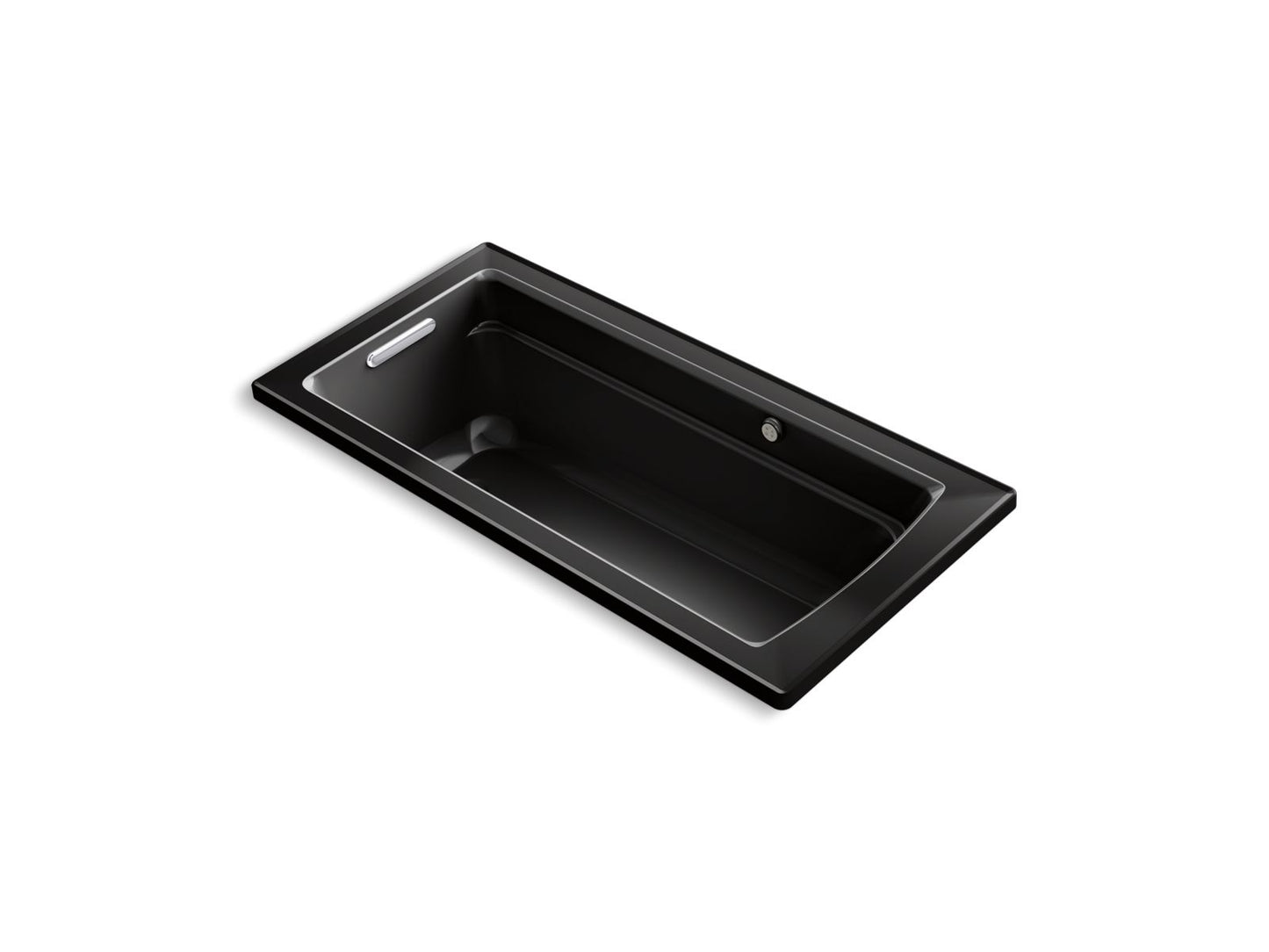 KOHLER K-1949-GH-7 Archer 66" X 32" Drop-In Heated Bubblemassage Air Bath In Black Black