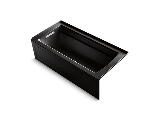 KOHLER K-1949-GHLA-7 Archer 66" X 32" Alcove Heated Bubblemassage Air Bath, Left Drain In Black Black