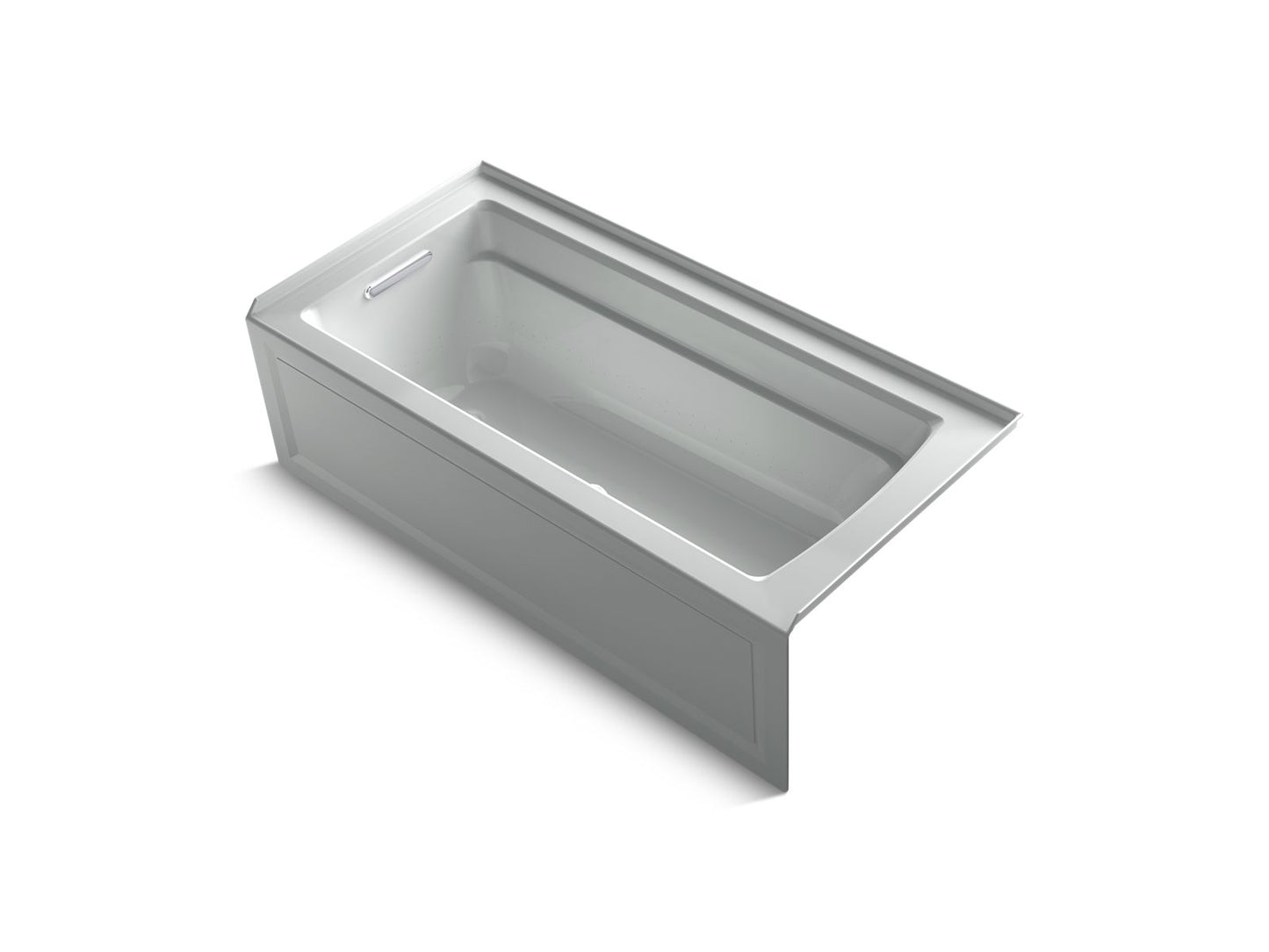 KOHLER K-1949-GHLA-95 Archer 66" X 32" Alcove Heated Bubblemassage Air Bath, Left Drain In Ice Grey