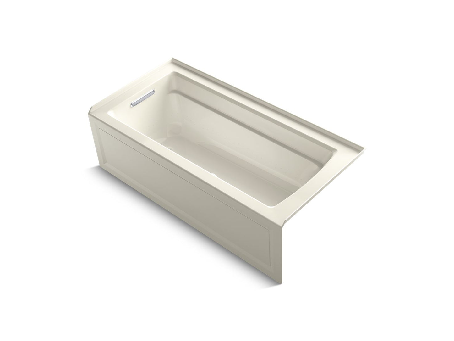 KOHLER K-1949-GHLA-96 Archer 66" X 32" Alcove Heated Bubblemassage Air Bath, Left Drain In Biscuit