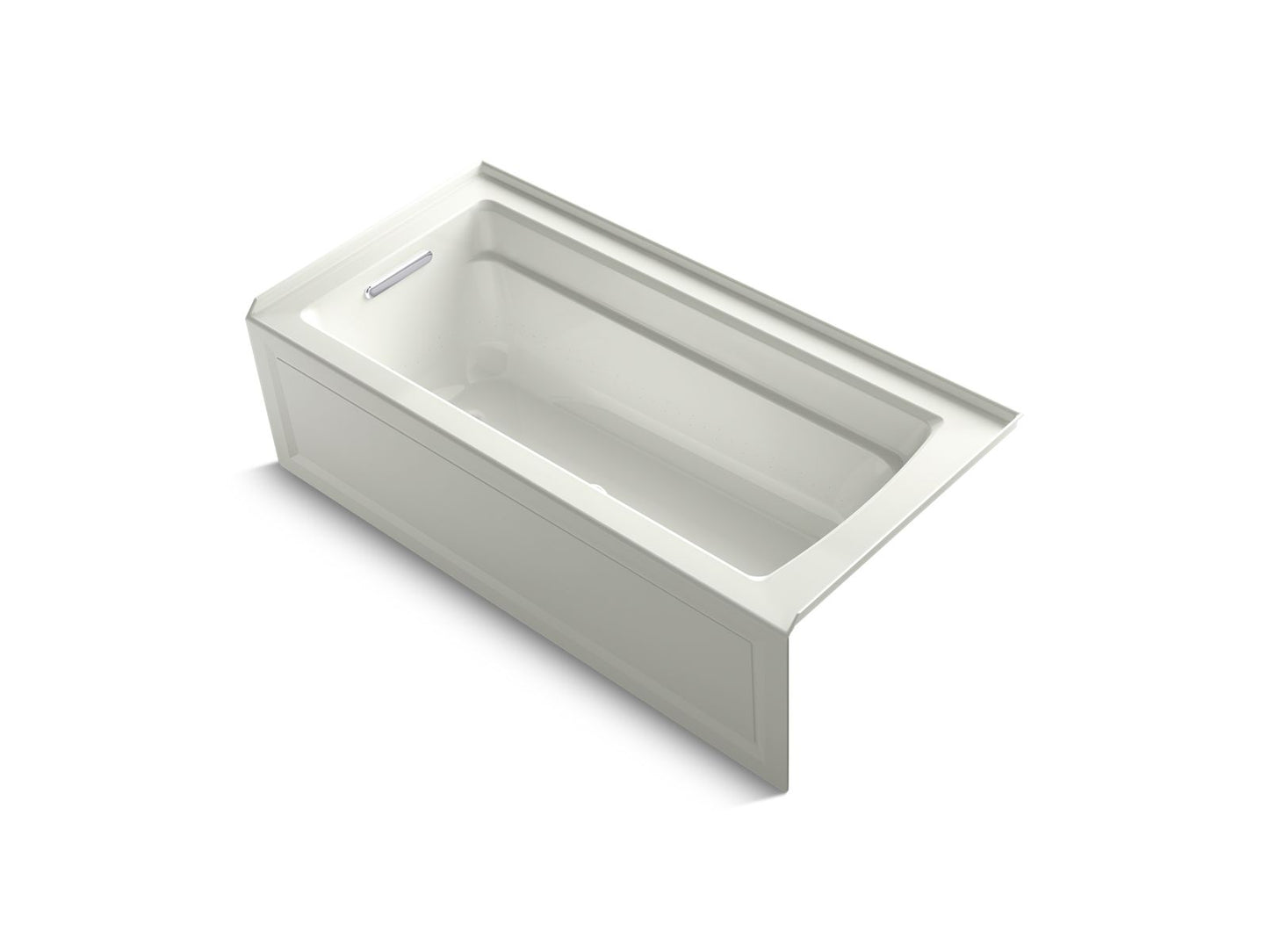 KOHLER K-1949-GHLA-NY Archer 66" X 32" Alcove Heated Bubblemassage Air Bath, Left Drain In Dune