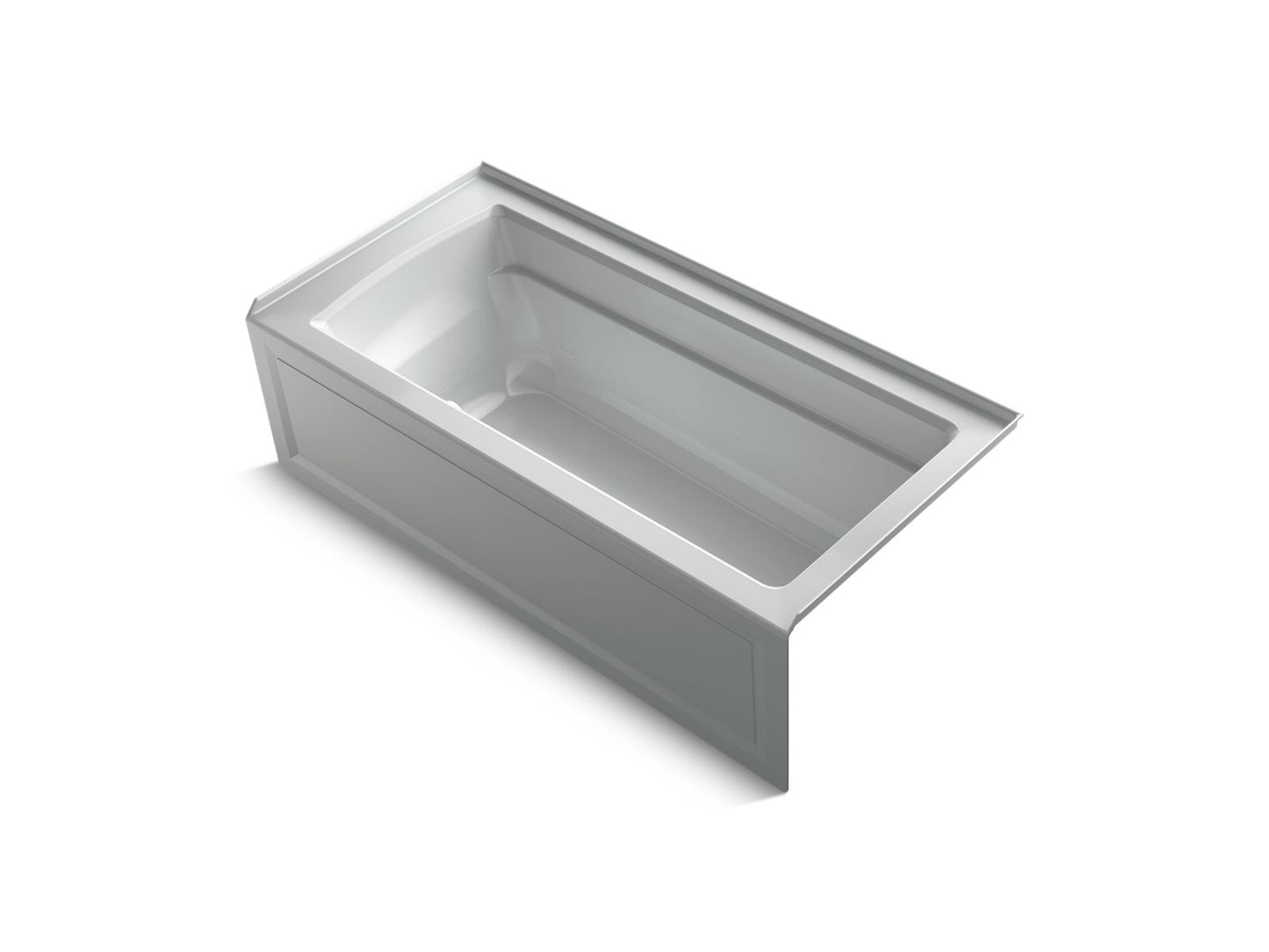 KOHLER K-1949-GHRA-95 Archer 66" X 32" Alcove Heated Bubblemassage Air Bath, Right Drain In Ice Grey