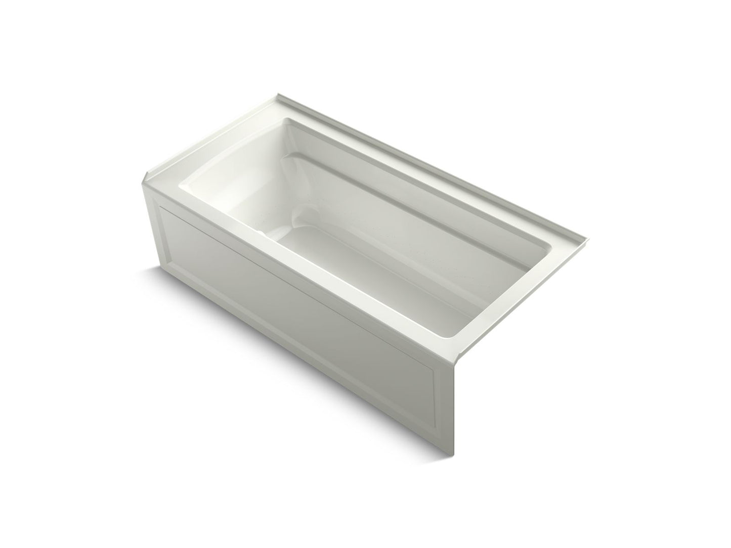 KOHLER K-1949-GHRA-NY Archer 66" X 32" Alcove Heated Bubblemassage Air Bath, Right Drain In Dune