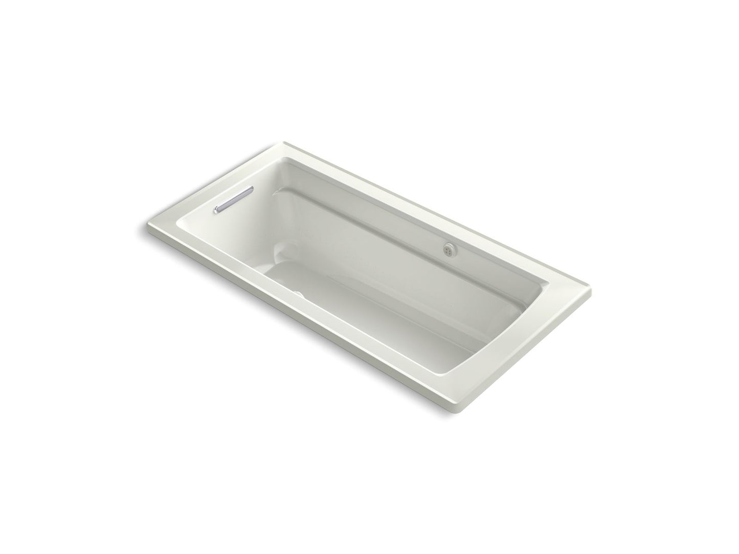 KOHLER K-1949-GHW-NY Archer 66" X 32" Drop-In Heated Bubblemassage Air Bath With Bask Heated Surface In Dune