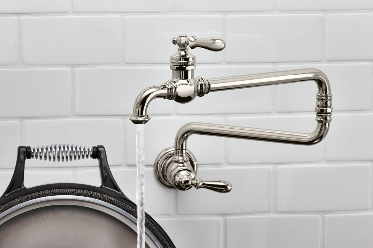 KOHLER K-99270-VS Artifacts Wall-Mount Pot Filler - Vibrant Stainless