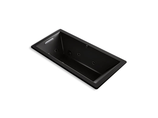 KOHLER K-1822-XHGH-7 Underscore 66" X 32" Drop-In Heated Bubblemassage Air Bath With Whirlpool In Black Black