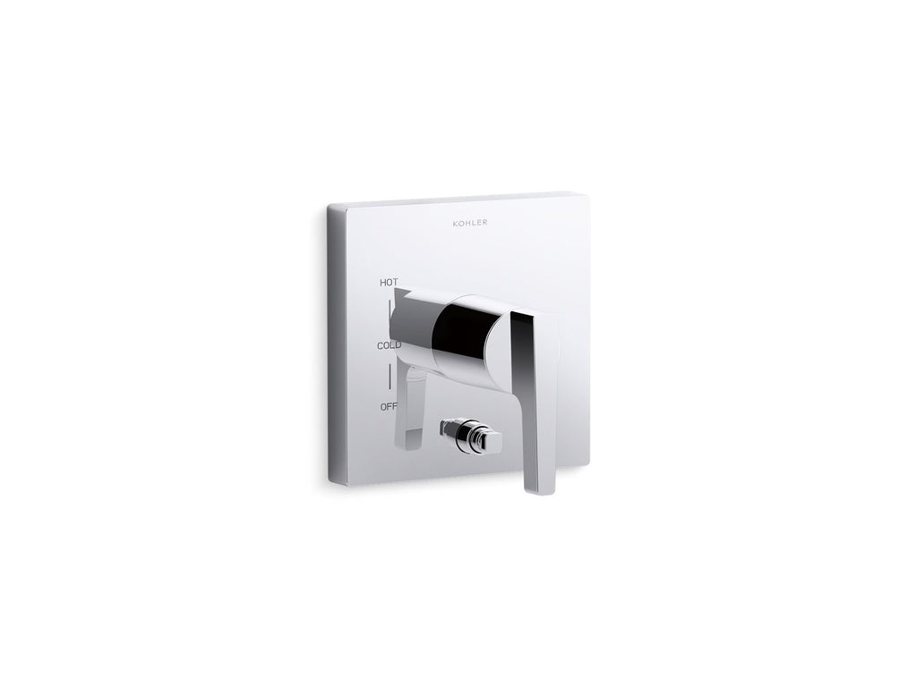 KOHLER K-T99762-4-CP Honesty Rite-Temp Valve Trim With Push-Button Diverter - Polished Chrome