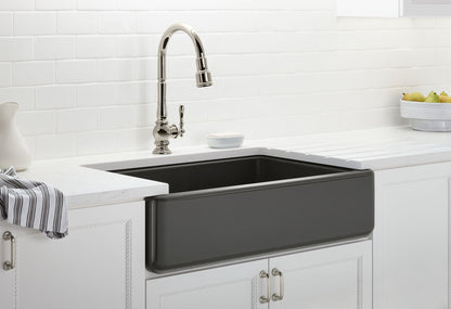 KOHLER K-6489-0 Whitehaven 35-3/4" undermount single-bowl farmhouse kitchen sink - White
