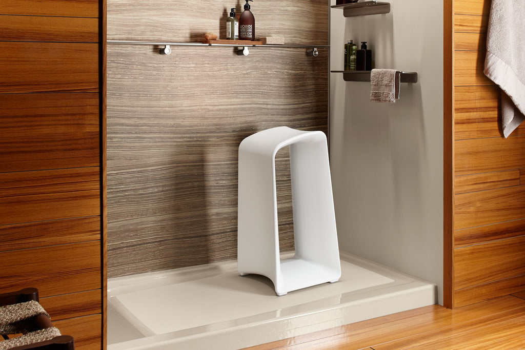KOHLER K-9163-96 Bellwether 60" X 32" Alcove Shower Base, Left Drain - Biscuit