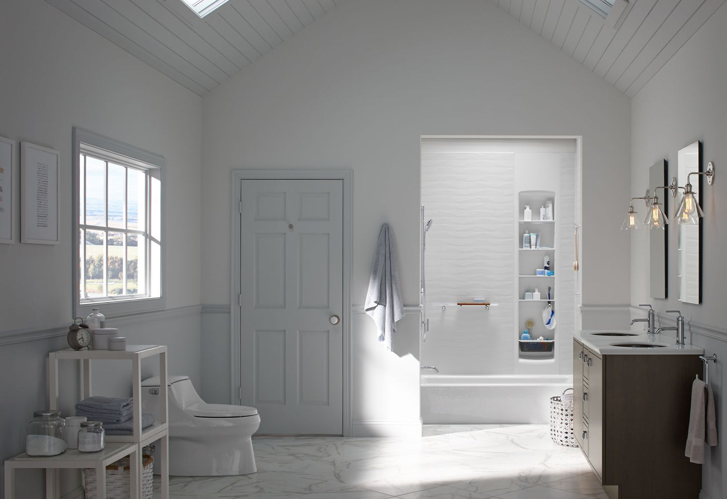 KOHLER K-837-96 Bellwether 60" x 30-1/4" alcove bath, left drain - Biscuit