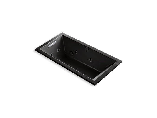 KOHLER K-1167-XHGH-7 Underscore 60" X 30" Drop-In Heated Bubblemassage Air Bath With Whirlpool In Black Black