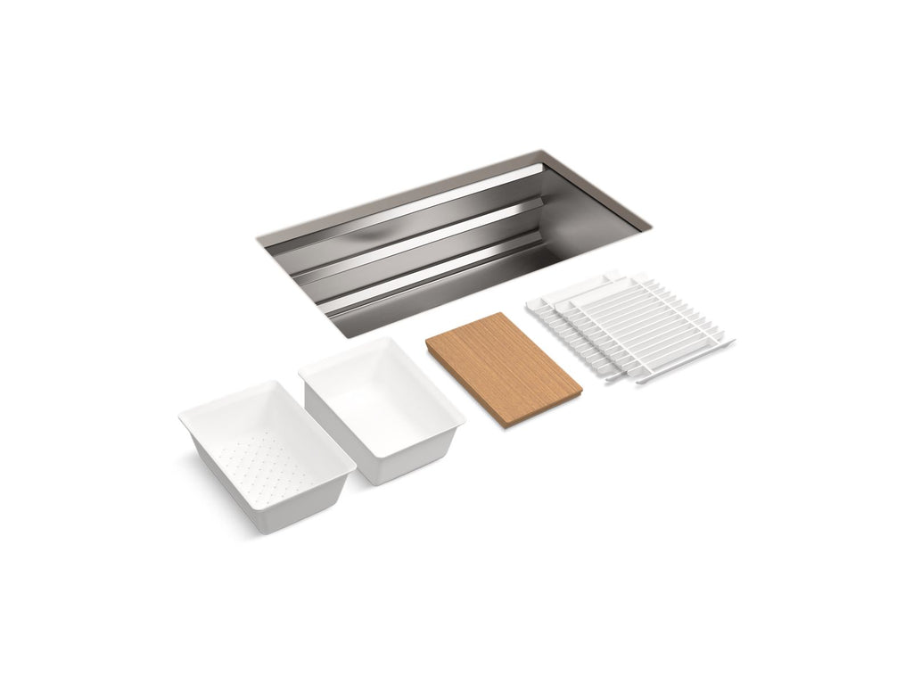 KOHLER K-5540-NA Prolific 33" Undermount Single-Bowl Workstation Kitchen Sink - Stainless Steel