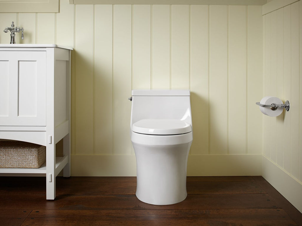 KOHLER K-4007-7 San Souci One-Piece Round-Front Toilet, 1.28 Gpf - Black Black