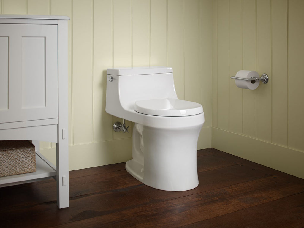 KOHLER K-4007-7 San Souci One-Piece Round-Front Toilet, 1.28 Gpf - Black Black
