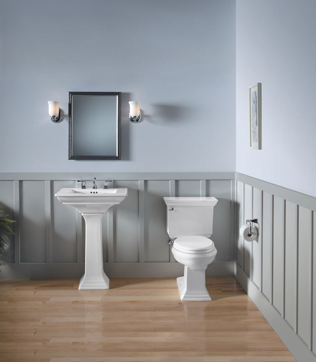 KOHLER K-2344-8-0 Memoirs Stately 25" Rectangular Pedestal Bathroom Sink - White