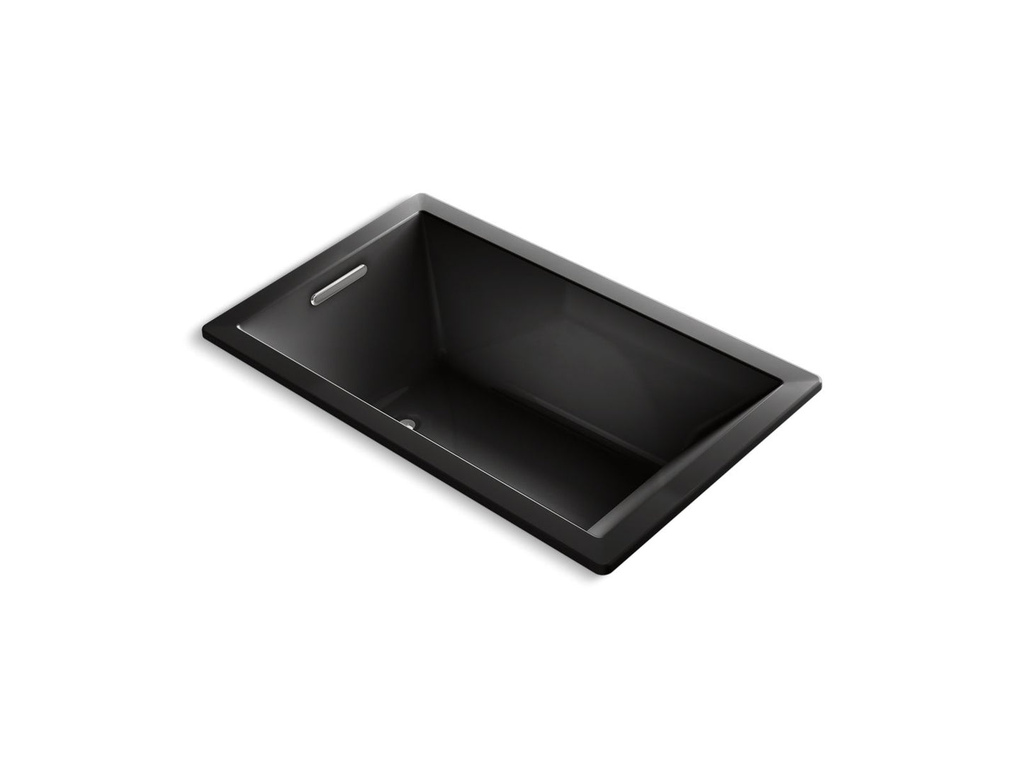 KOHLER K-1849-GHW-7 Underscore 60" X 36" Drop-In Heated Bubblemassage Air Bath With Bask Heated Surface In Black Black