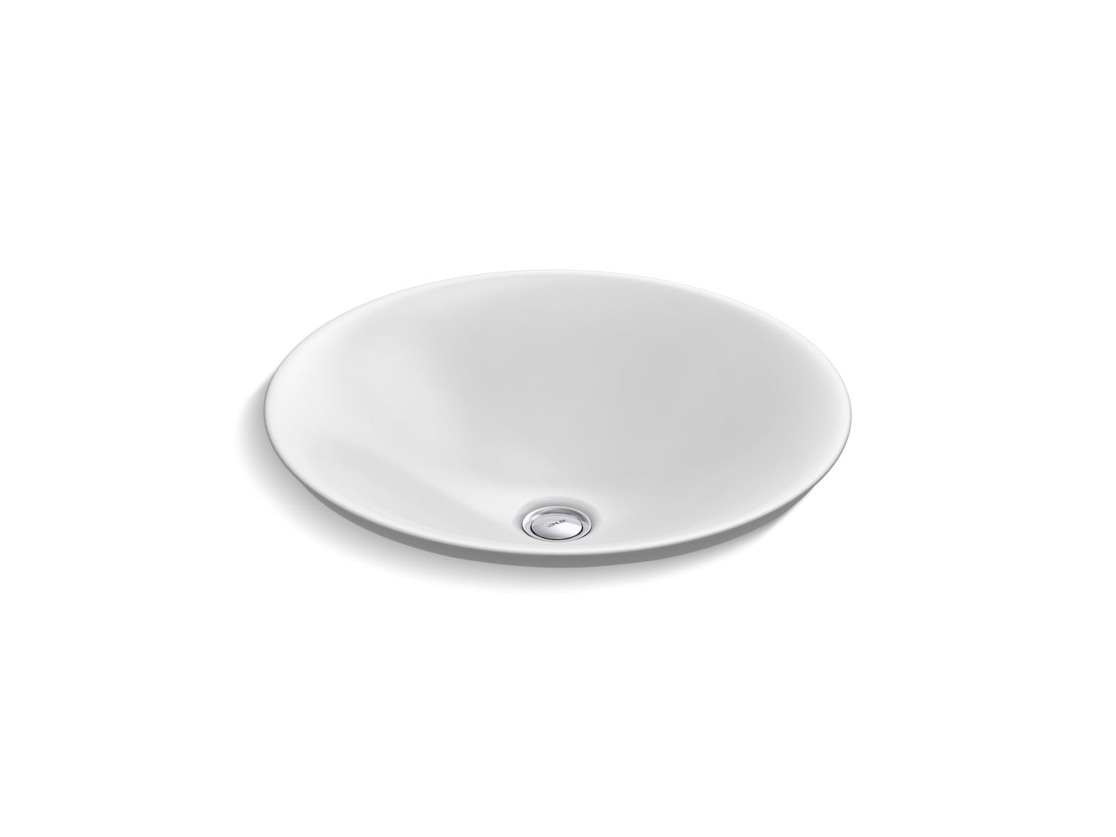 KOHLER K-7806-7 Carillon 17-3/4" Round Drop-In Bathroom Sink, No Overflow - Black Black