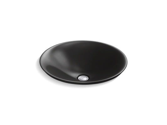 KOHLER K-7806-7 Carillon 17-3/4" Round Drop-In Bathroom Sink, No Overflow In Black Black