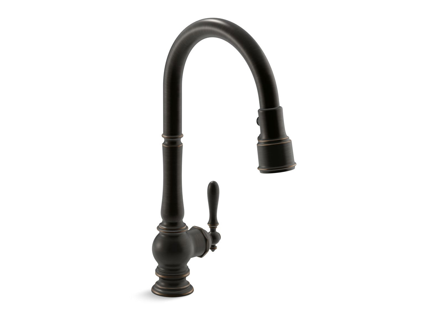 KOHLER K-99259-2BZ Artifacts Pull-Down Kitchen Sink Faucet With Three-Function Sprayhead In Oil-Rubbed Bronze