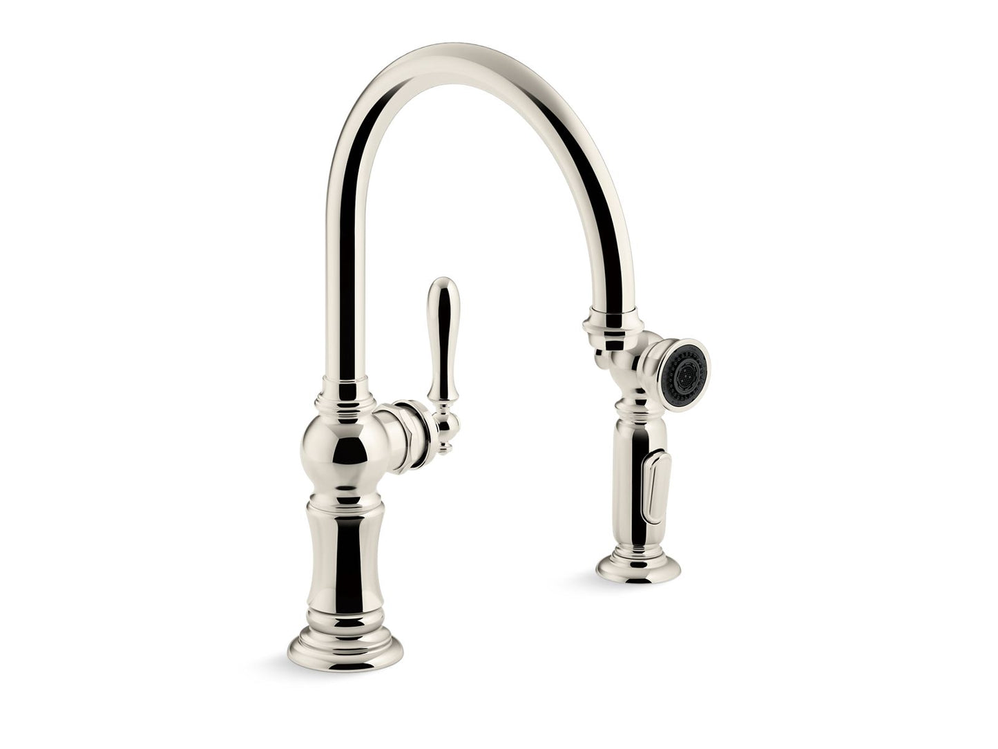 KOHLER K-99262-SN Artifacts Single-Handle Kitchen Sink Faucet With Two-Function Sprayhead In Vibrant Polished Nickel