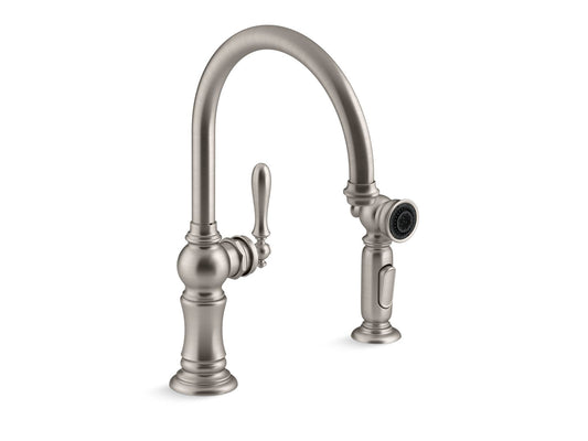 KOHLER K-99262-VS Artifacts Single-Handle Kitchen Sink Faucet With Two-Function Sprayhead In Vibrant Stainless