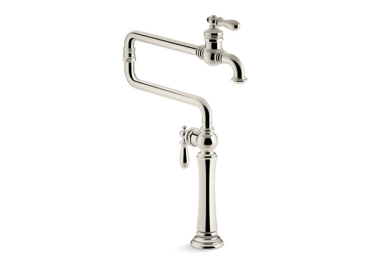 KOHLER K-99271-SN Artifacts Deck-Mount Pot Filler In Vibrant Polished Nickel