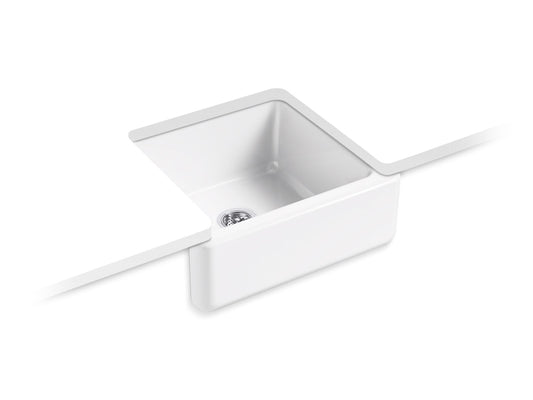 KOHLER K-5665-0 Whitehaven 23-1/2" Undermount Single-Bowl Farmhouse Kitchen Sink In White