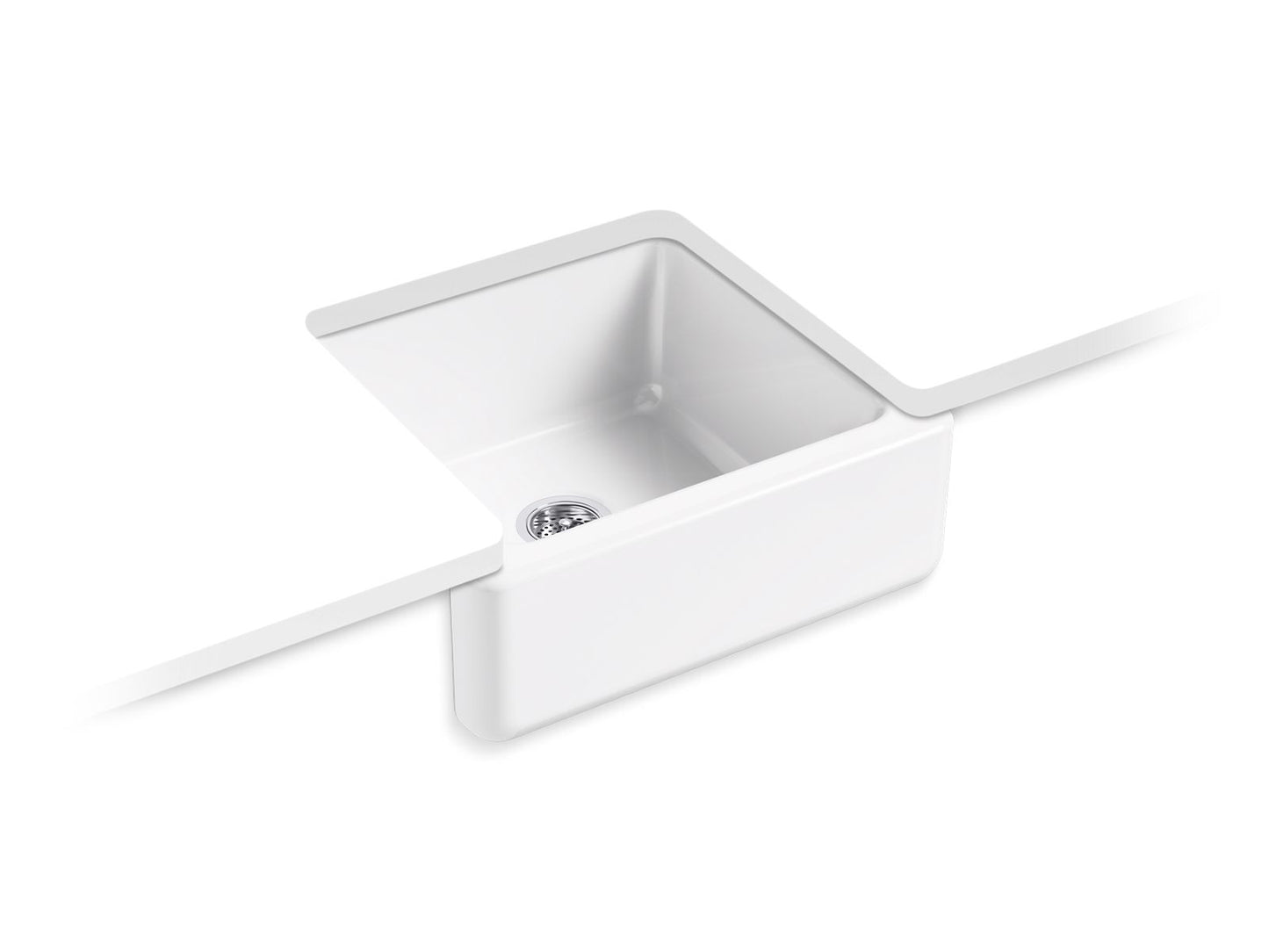 KOHLER K-5665-FF Whitehaven 23-1/2" undermount single-bowl farmhouse kitchen sink - Sea Salt