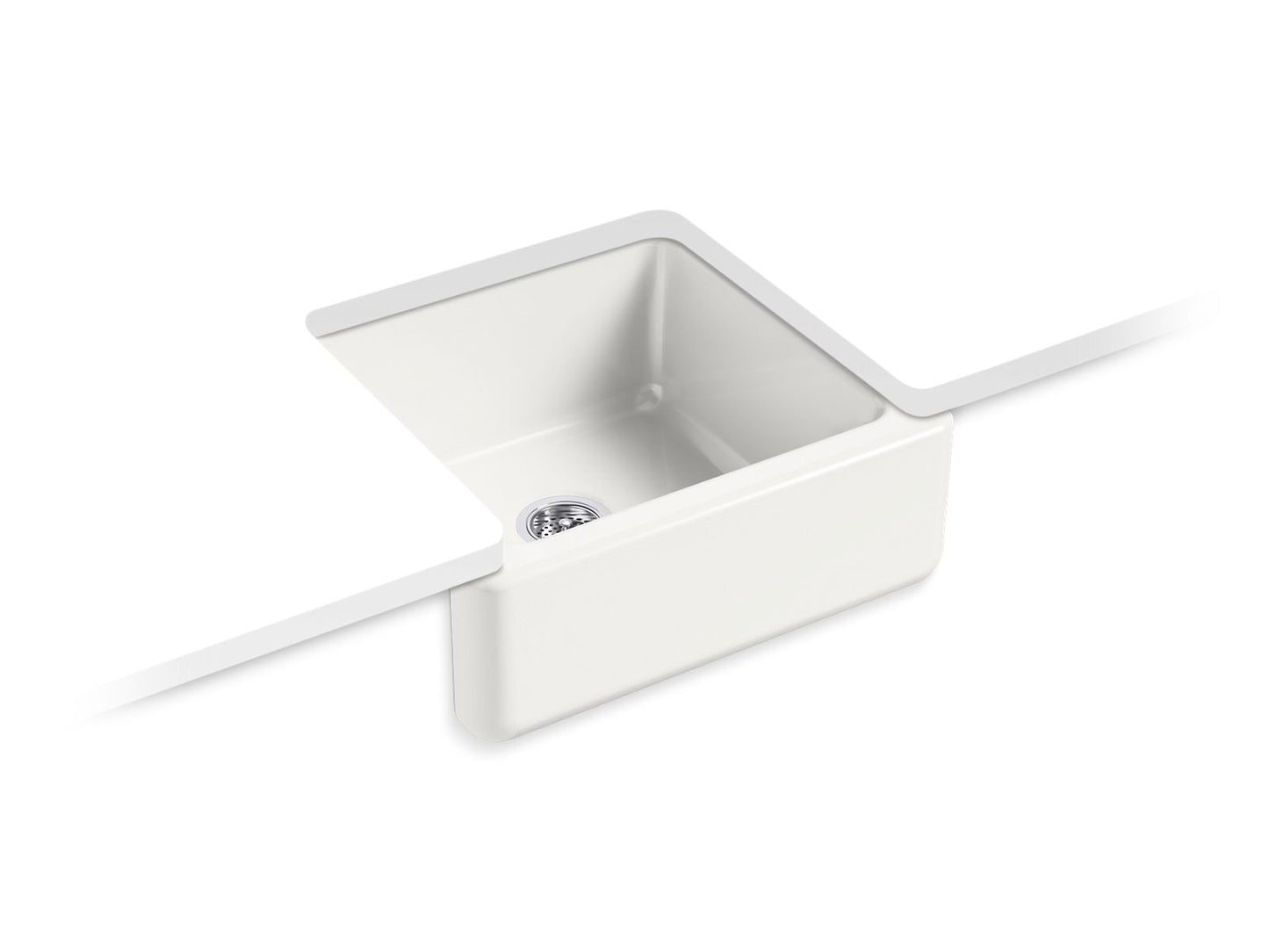 KOHLER K-5665-FF Whitehaven 23-1/2" Undermount Single-Bowl Farmhouse Kitchen Sink In Sea Salt