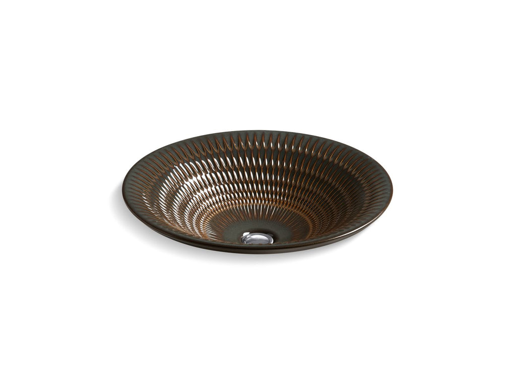 KOHLER K-17890-RL-RB2 Derring Carillon 17-3/4" Round Drop-In Bathroom Sink, No Overflow - Bourbon Rutile