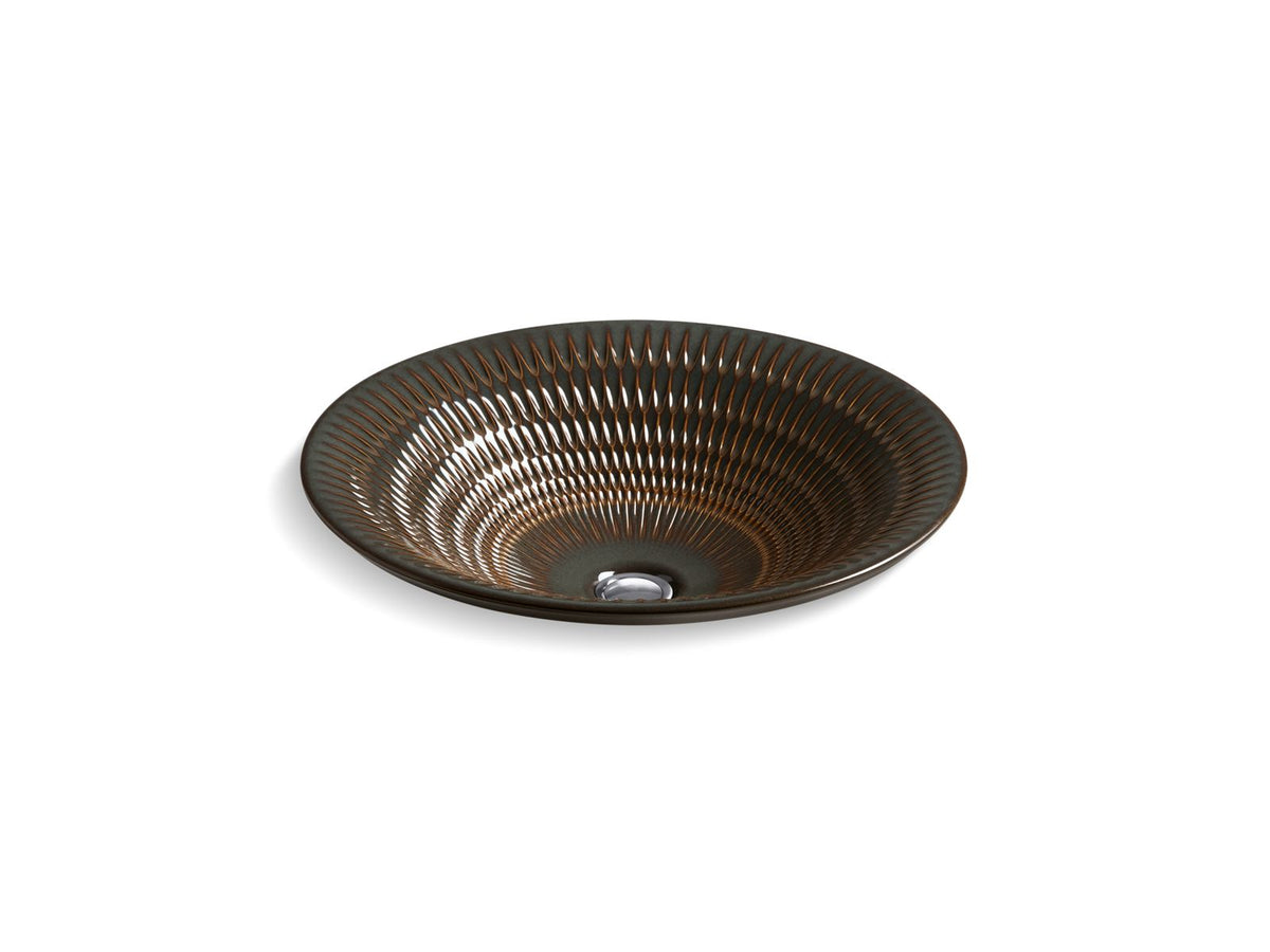 KOHLER K-17890-RL-RB2 Derring Carillon 17-3/4" Round Drop-In Bathroom Sink, No Overflow - Bourbon Rutile