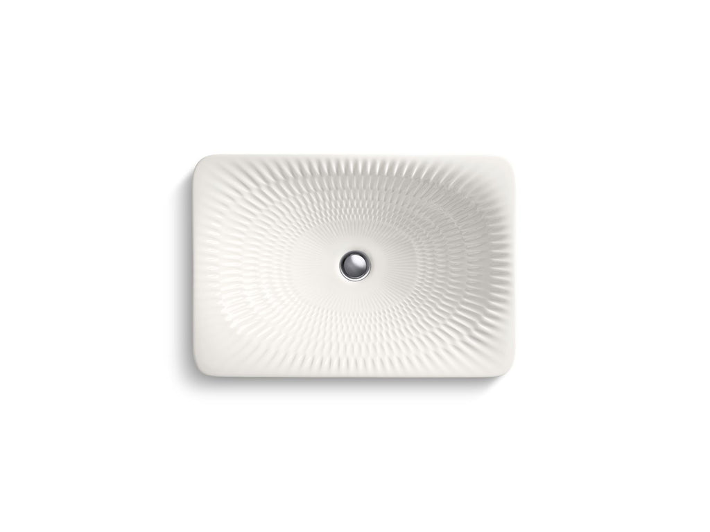 KOHLER K-17916-RL-K8 Derring Carillon 21" Rectangular Drop-In Bathroom Sink, No Overflow - Translucent White