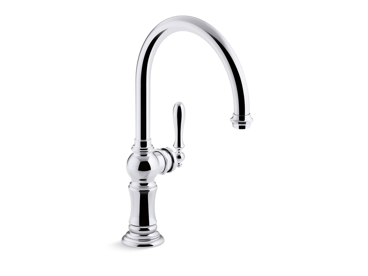 KOHLER K-99263-AF Artifacts Single-Handle Kitchen Sink Faucet - Vibrant French Gold