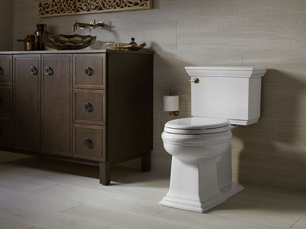 KOHLER K-6669-7 Memoirs Stately Two-Piece Elongated Toilet With Concealed Trapway, 1.28 Gpf - Black Black