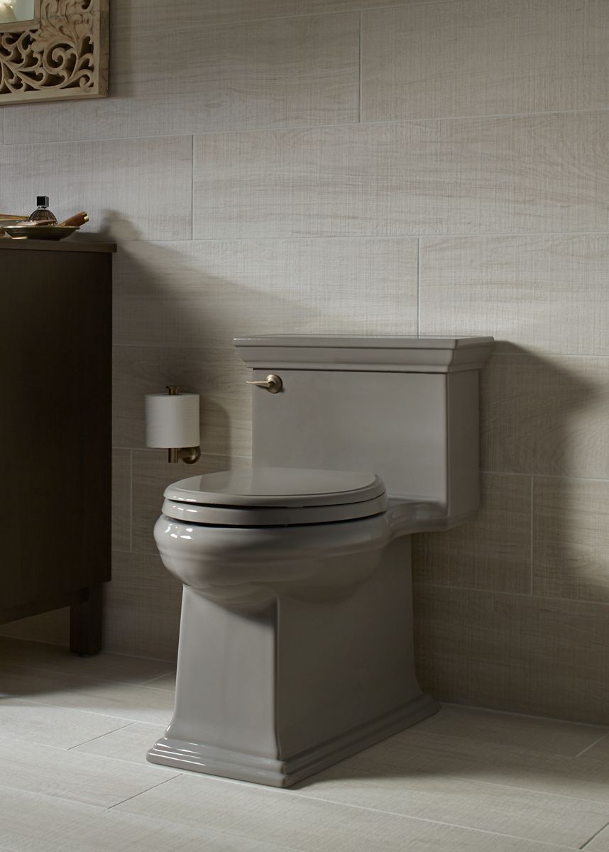 KOHLER K-6428-0 Memoirs Stately One-Piece Compact Elongated Toilet With Skirted Trapway, 1.28 Gpf - White