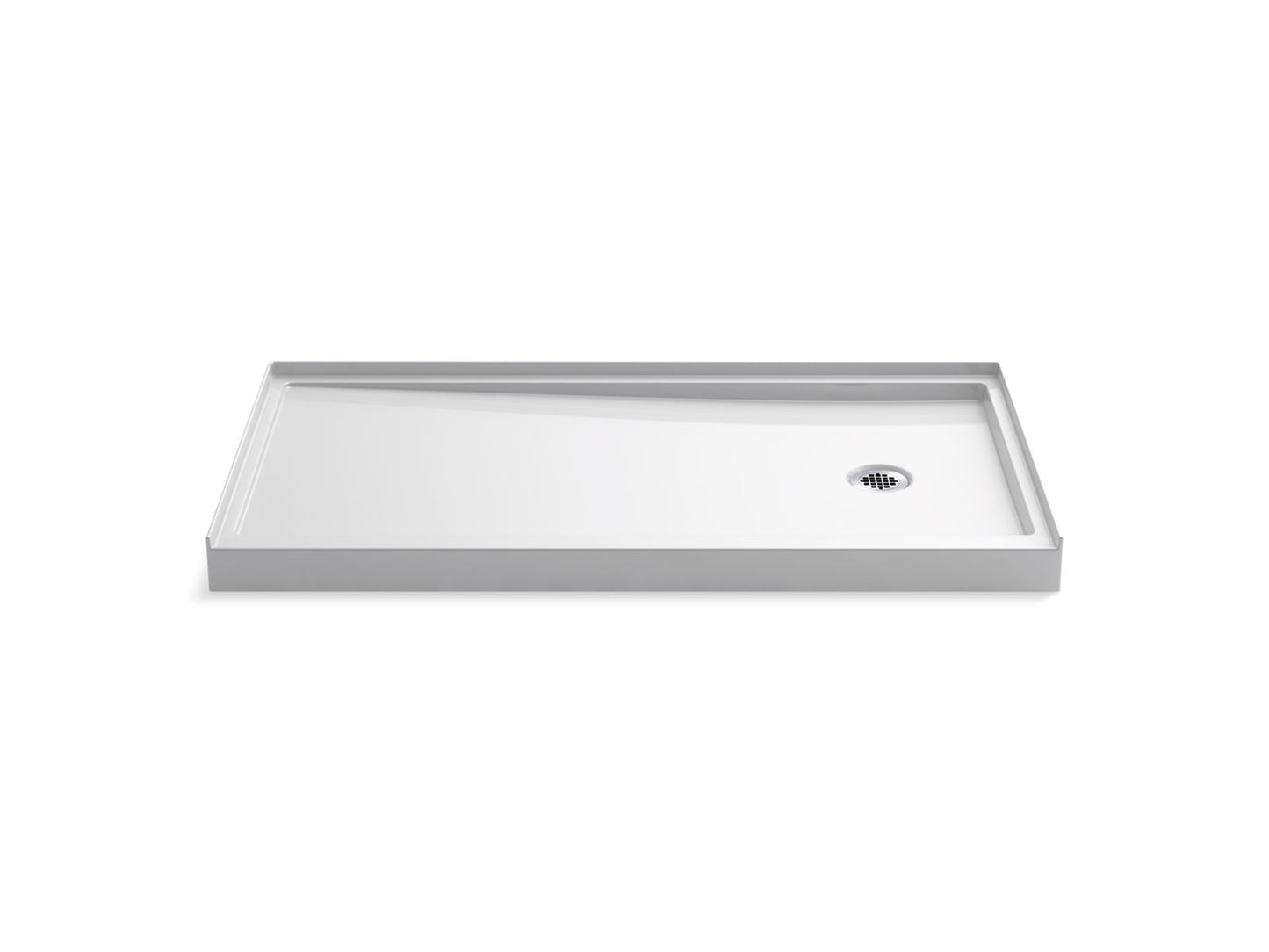 KOHLER K-8458-0 Rely 60" x 32" alcove shower base, right drain - White