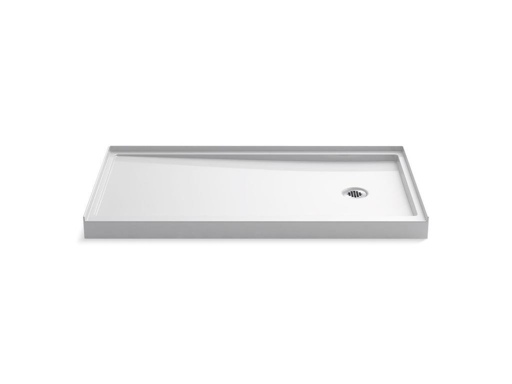 KOHLER K-8458-96 Rely 60" X 32" Alcove Shower Base, Right Drain - Biscuit
