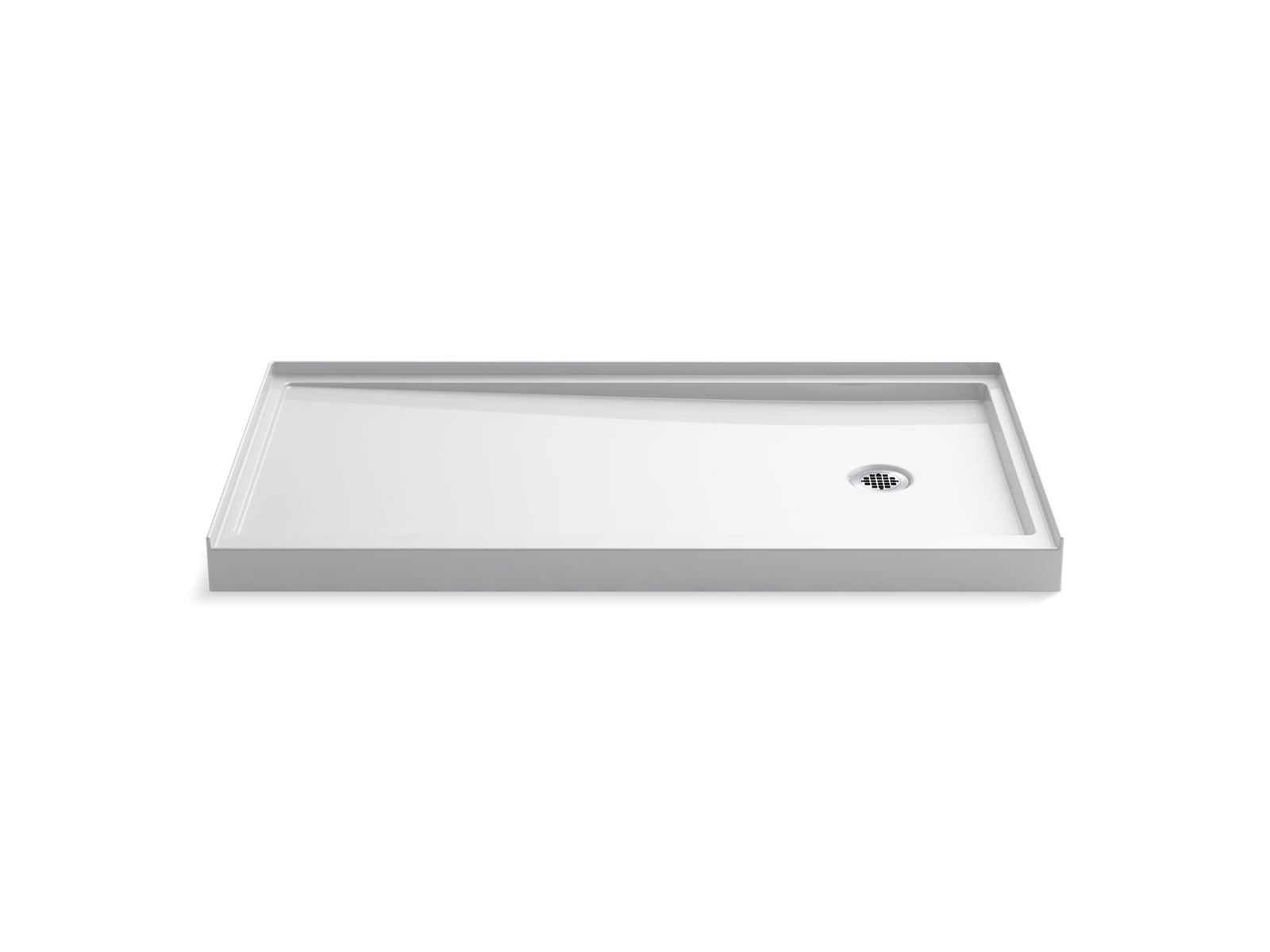 KOHLER K-8458-96 Rely 60" X 32" Alcove Shower Base, Right Drain - Biscuit