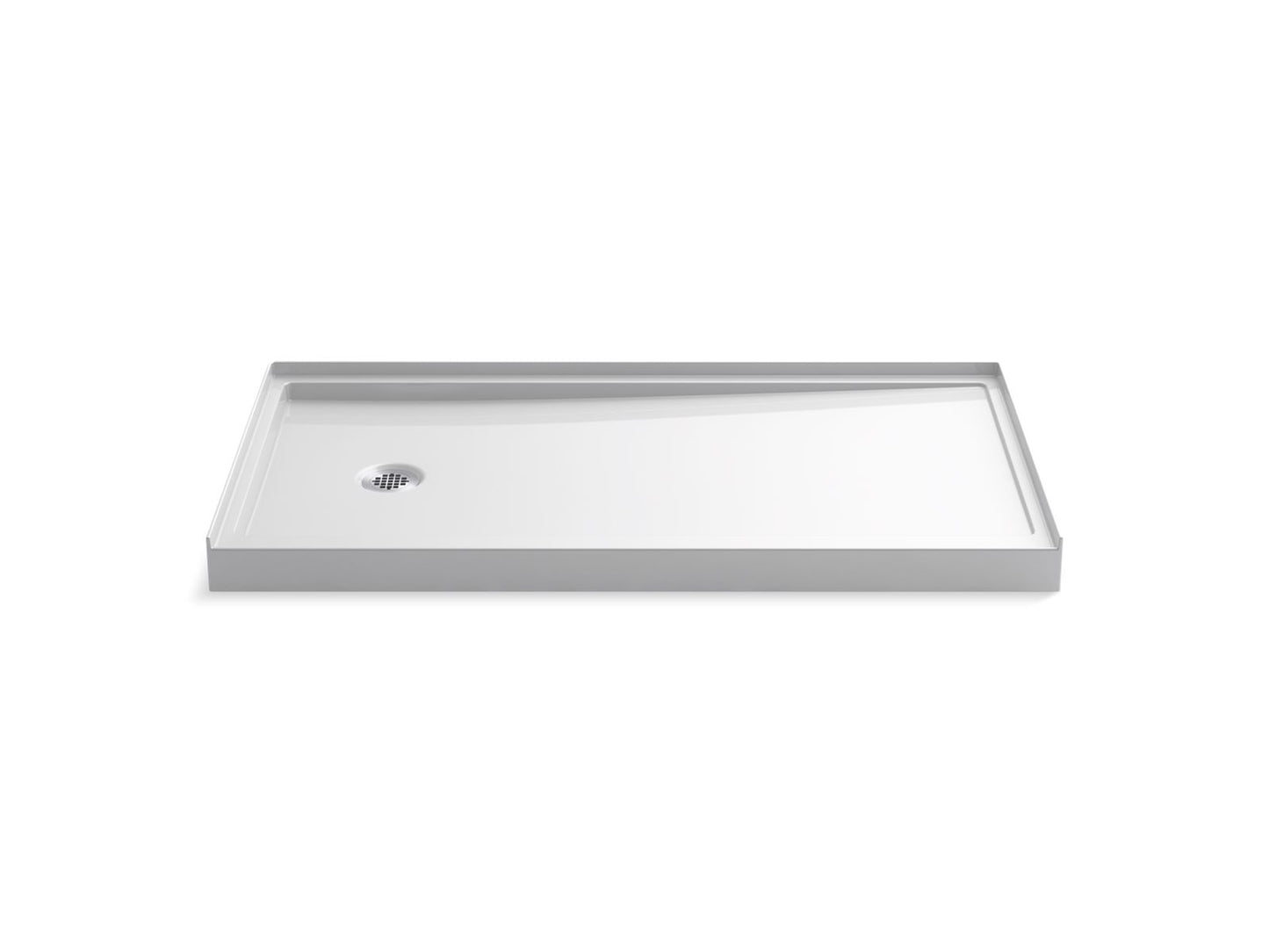 KOHLER K-8459-0 Rely 60" X 32" Alcove Shower Base, Left Drain In White