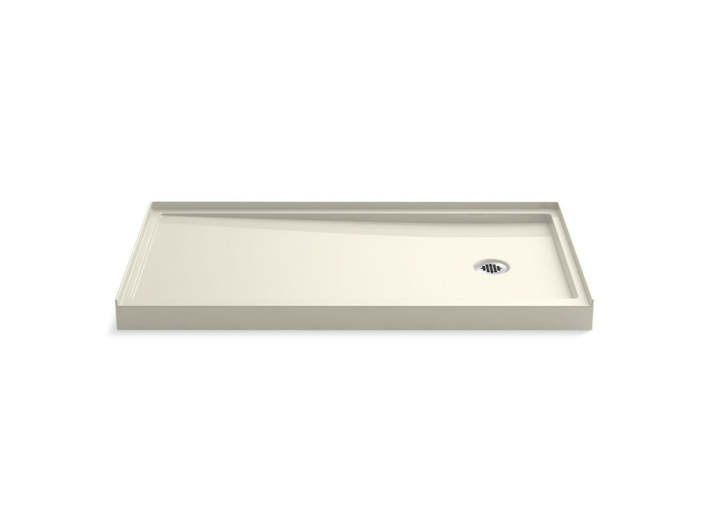 KOHLER K-8458-96 Rely 60" X 32" Alcove Shower Base, Right Drain - Biscuit
