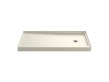 KOHLER K-8458-96 Rely 60" x 32" alcove shower base, right drain - Biscuit