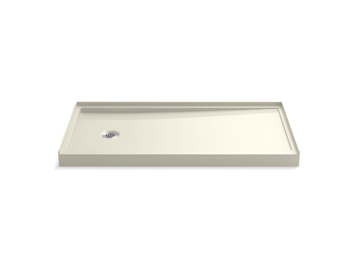 KOHLER K-8459-96 Rely 60" X 32" Alcove Shower Base, Left Drain - Biscuit