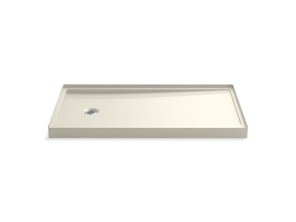 KOHLER K-8459-96 Rely 60" x 32" alcove shower base, left drain - Biscuit