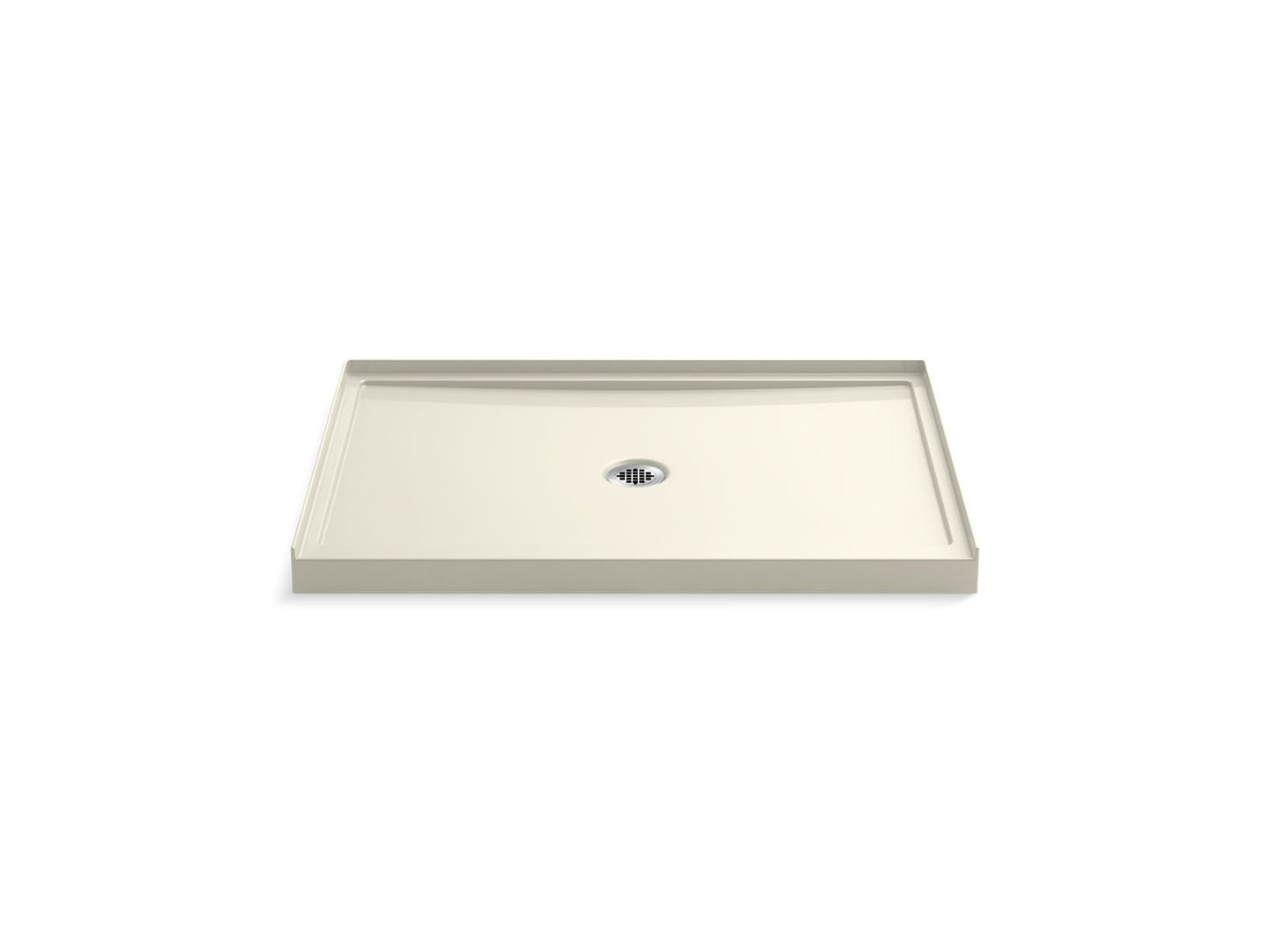 KOHLER K-8461-96 Rely 48" x 34" alcove shower base, center drain - Biscuit