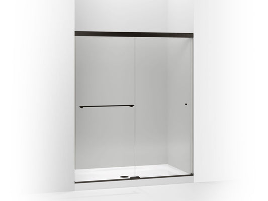 KOHLER K-707200-L-ABZ Revel Sliding Shower Door, 70" H X 56-5/8 - 59-5/8" W, With 1/4" Thick Crystal Clear Glass In Anodized Dark Bronze