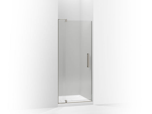 KOHLER K-707500-L-BNK Revel Pivot Shower Door, 70" H X 27-5/16 - 31-1/8" W, With 1/4" Thick Crystal Clear Glass In Anodized Brushed Nickel