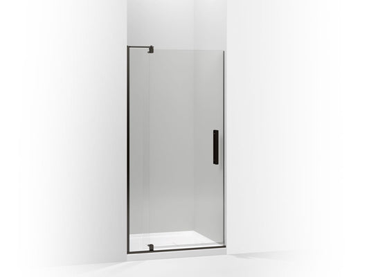 KOHLER K-707516-L-ABZ Revel Pivot Shower Door, 74" H X 31-1/8 - 36" W, With 5/16" Thick Crystal Clear Glass In Anodized Dark Bronze