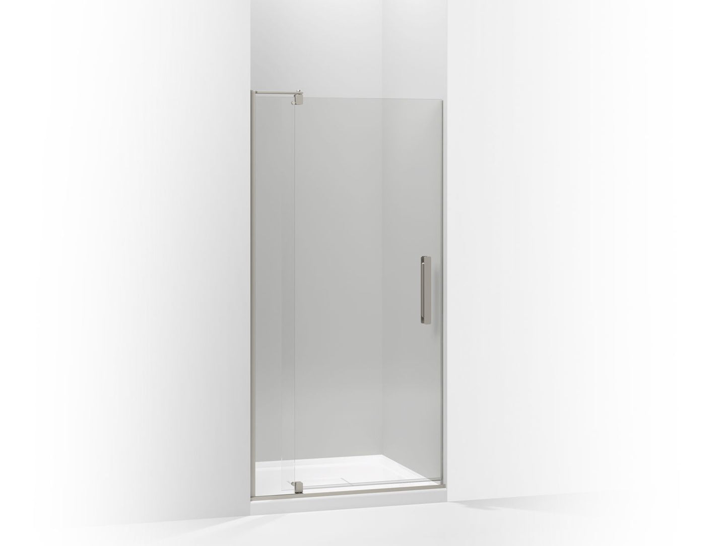 KOHLER K-707510-L-BNK Revel Pivot Shower Door, 70" H X 31-1/8 - 36" W, With 1/4" Thick Crystal Clear Glass In Anodized Brushed Nickel